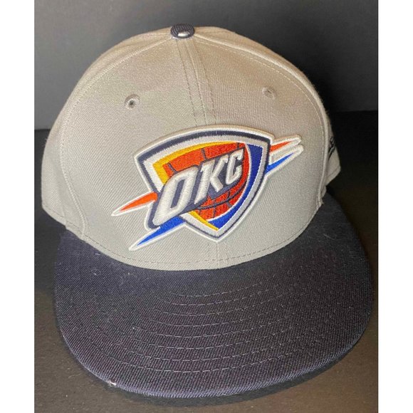 Oklahoma City Thunder OKC Mitchell & Ness Snapback Gray NBA Basketball Hat Sport - Picture 1 of 7